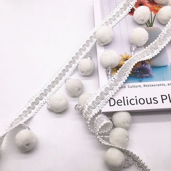 Бахрома для штор на отрез, покрывал/тесьма с помпонами для мебели ...