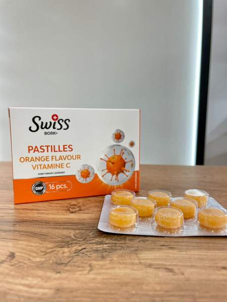 Pastilles леденцы с апельсин и витамин С / Swiss bork pastilles Orange ...