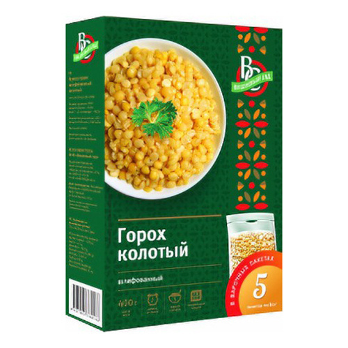 Вишневый сад Горох дробленый в пакетиках для варки -5п.*80 гр. (400гр ...