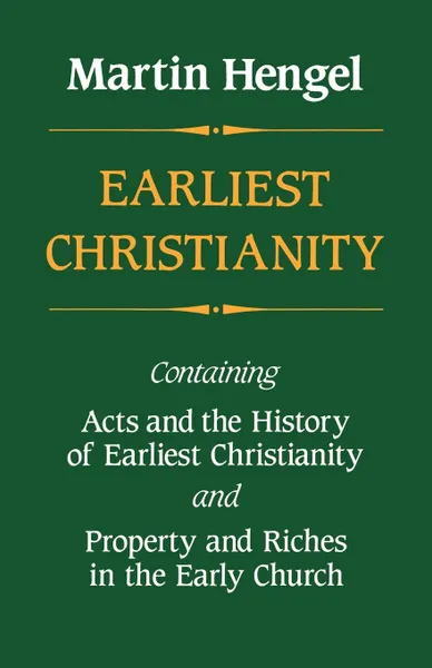 Обложка книги Earliest Christianity, Martin Hengel