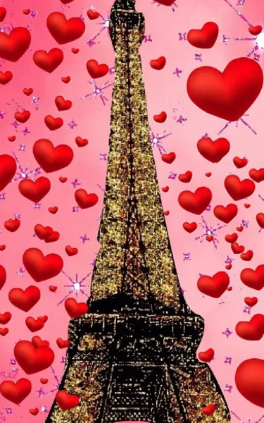 Обложка книги Paris  eiffel tower glitter glitter   red hearts  creative blank journal sir Michael designer edition, sir Michael Huhn