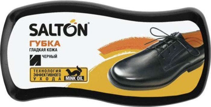 фото Губка Salton "Волна" для обуви из гладкой кожи, цвет: черный, 12 х 5,5 х 5,5 см
