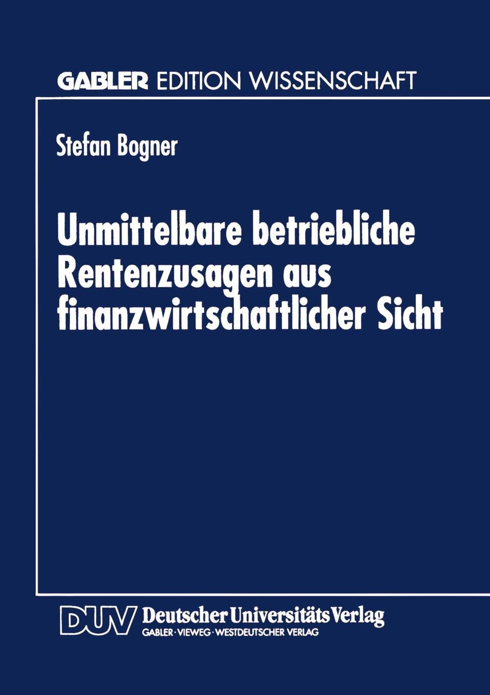 фото Unmittelbare betriebliche Rentenzusagen aus finanzwirtschaftlicher Sicht