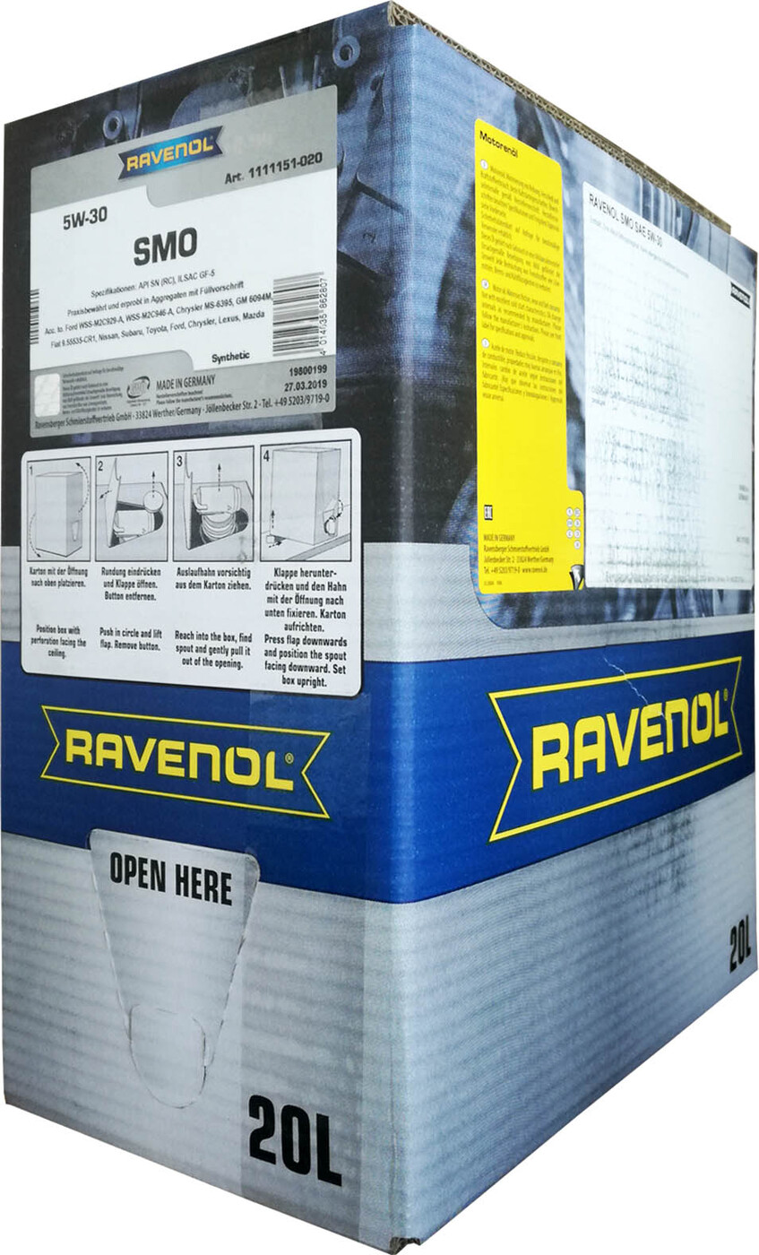 фото Моторное масло RAVENOL SMO SAE 5W-30 (20л) ecobox