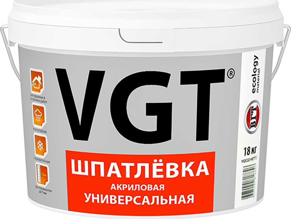 VGT Шпатлевка акриловая универсал. 1 кг "ВГТ" д/наруж и внутр.раб ...
