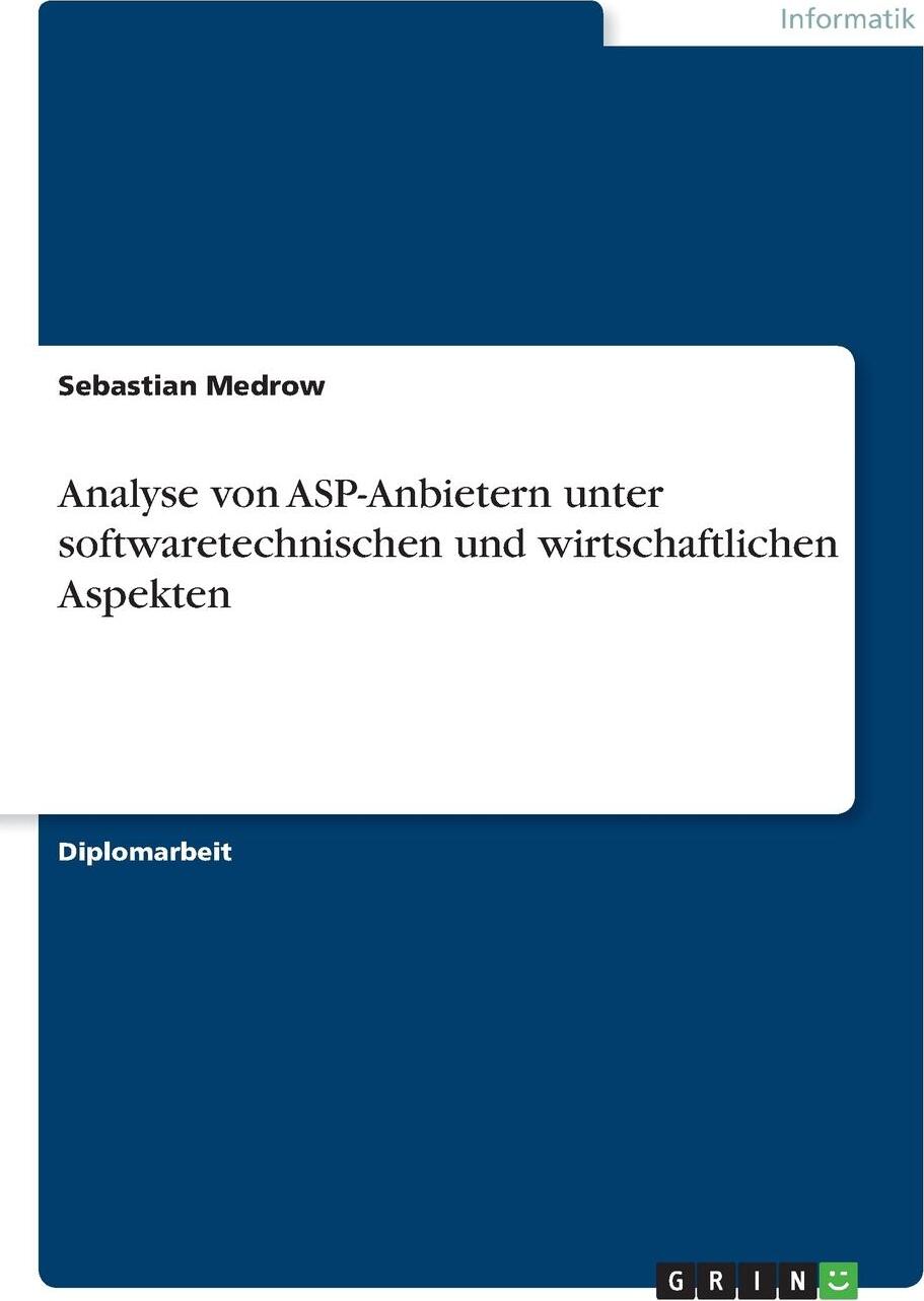 фото Analyse von ASP-Anbietern unter softwaretechnischen und wirtschaftlichen Aspekten