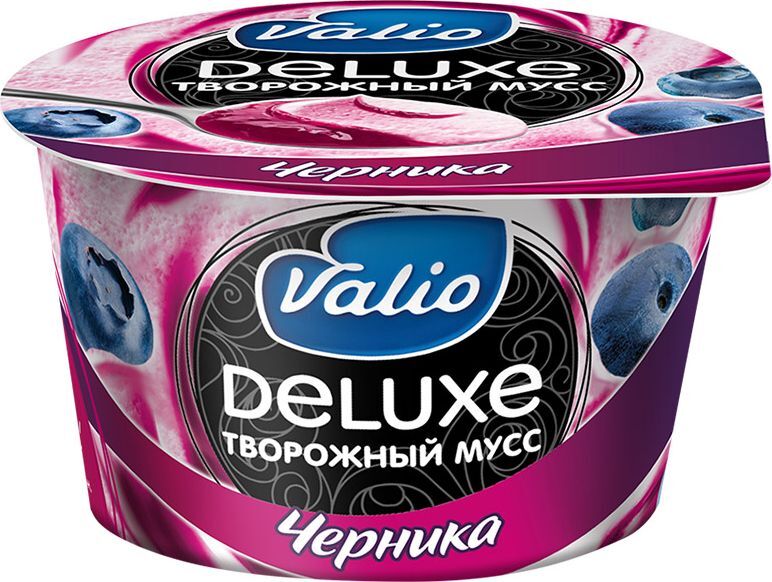 фото Valio Мусс творожный с черникой, 4%, 110 г