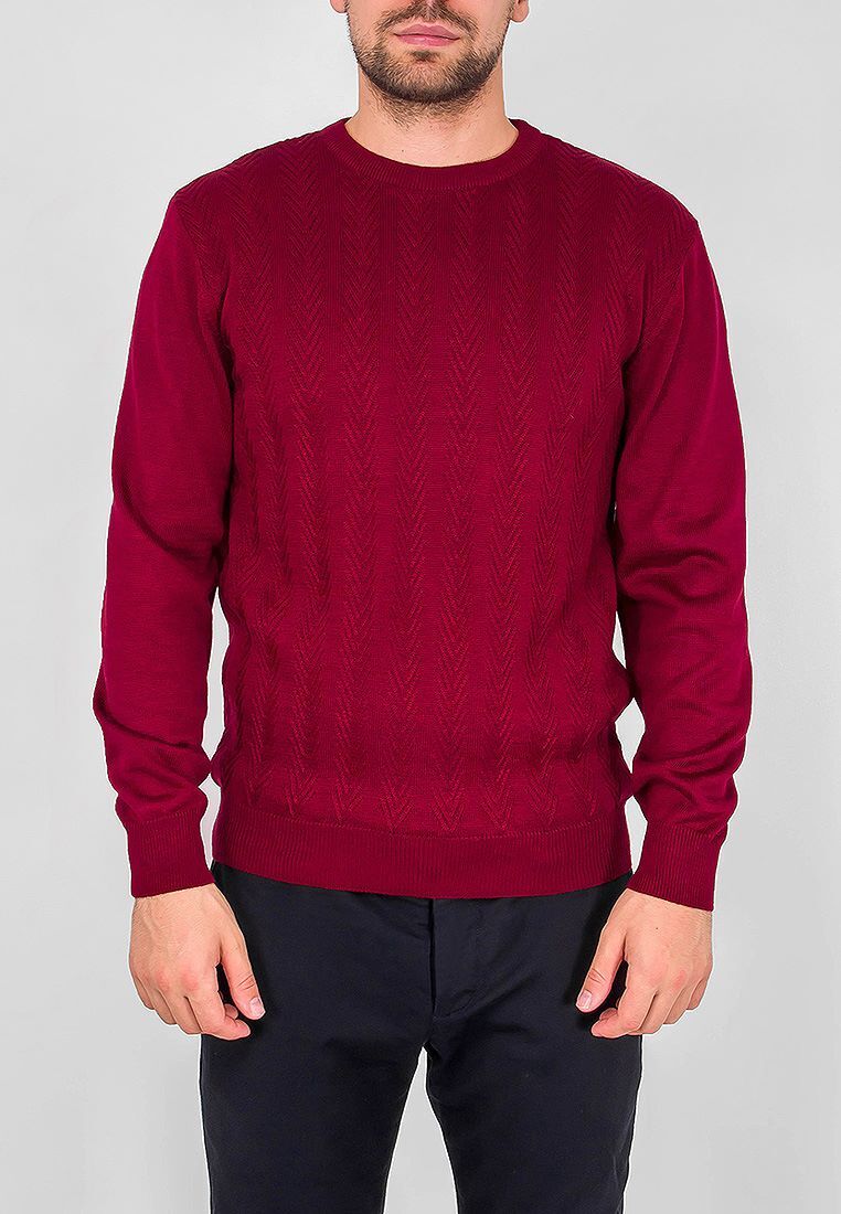 Бордовый свитер мужской