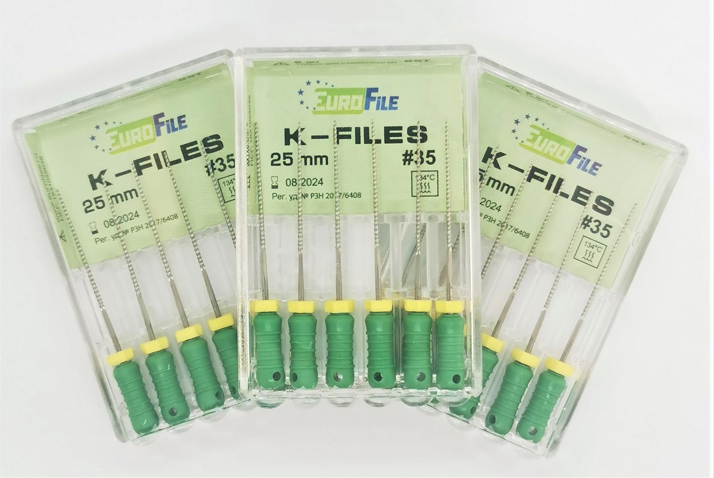 Еврофайл. ЕВРОФАЙЛ K-files. Еврофайлы стоматология. Каналорасширители, ассорти l=28 мм, упаковка 50 шт. Eurofile, 6шт., Eurofile, Китай в ассортименте.