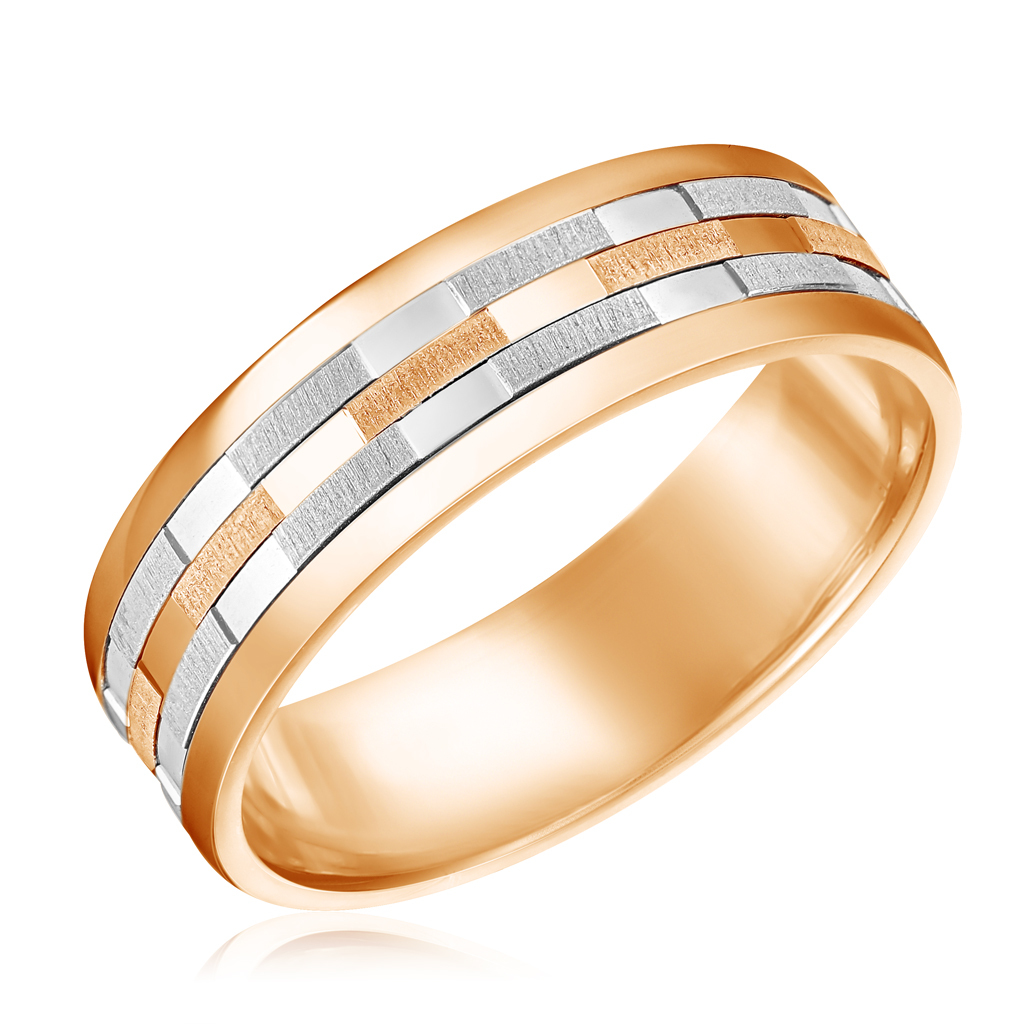 Обручальное кольцо из комбинированного золота арт 01-5426