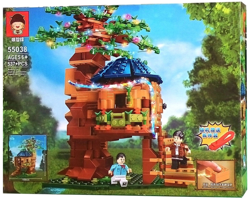 Характеристики LEGO конструктор домик на дереве с подсветкой 537 ...