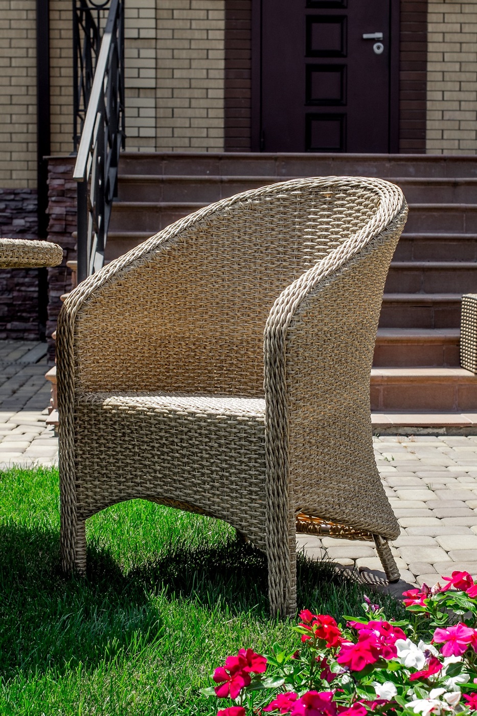 Садовое кресло, искусственный ротанг (пластик), 60х53х80 см