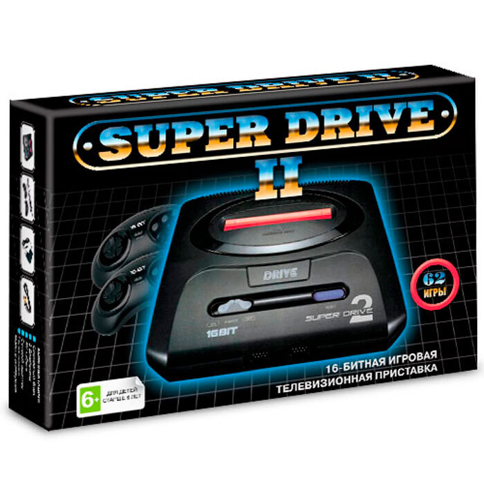 Игроваяприставка16-bitSuperDriveClassic+62игры