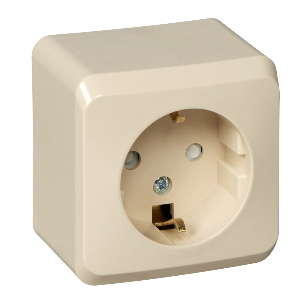 РозеткаЭтюдкремоваясзаземлением16А250BSystemeElectricPA16-004K