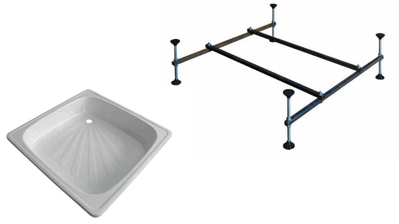 Характеристики Поддон в душевую LAGUNA с подставкой 90х90 см. стальной ...