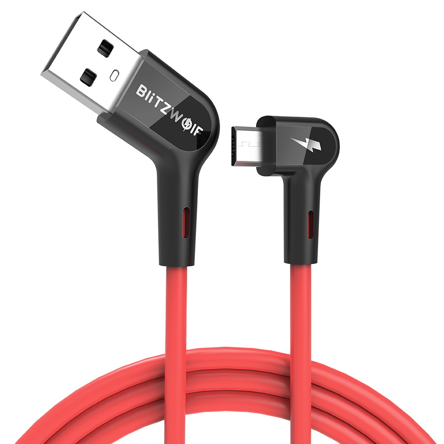 BlitzWolfКабельдлямобильныхустройствUSB2.0Type-A/micro-USB2.0Type-A,0.9м,красный