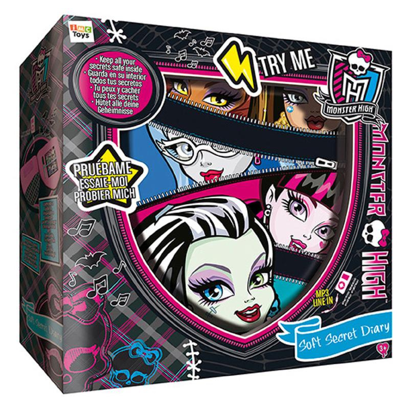 Дневник секретный мягкий на батарейках в коробке тм monster high