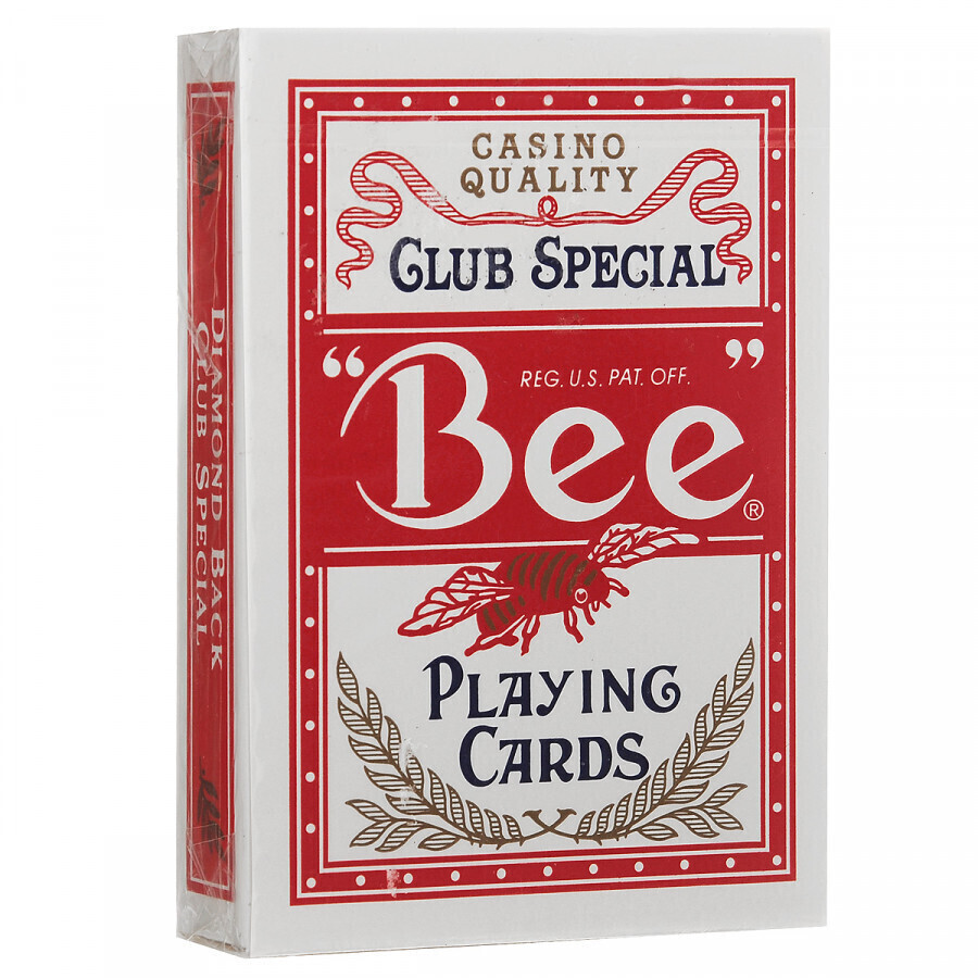 Игральные карты Bee Bee №92 (рубашка без пчёл), красные, 1 колода ...