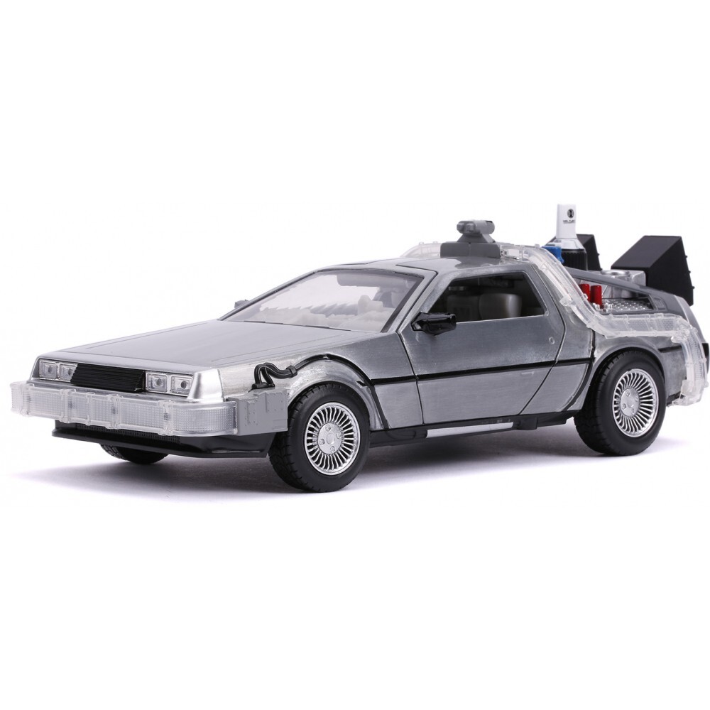 Машина назад в будущее модель. Делориан 1/24. DELOREAN DMC-1. Делориан машина времени игрушка назад в будущее 2. Делориан из назад в будущее 2.