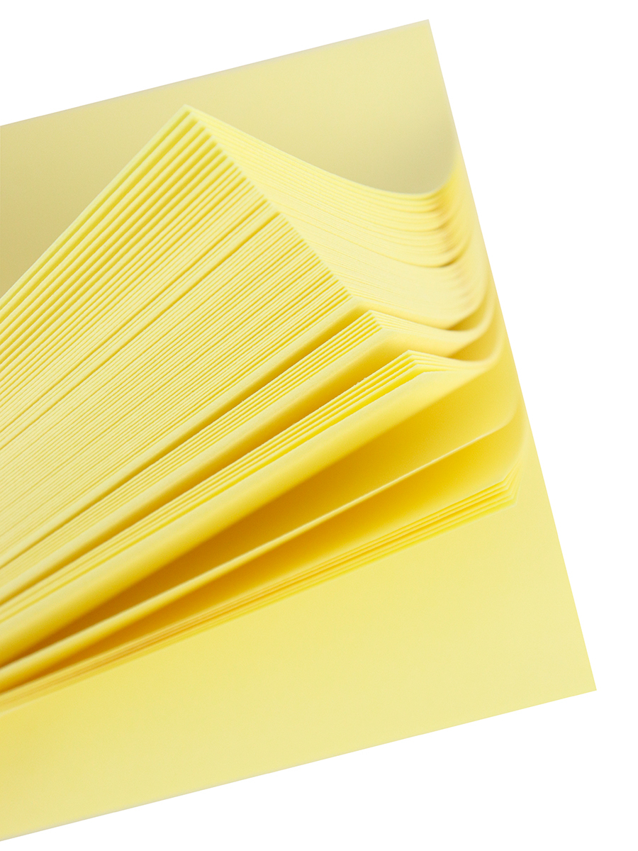 Бумага для заметок с клеевым краем, prof-press, желтая пастель, 100 ...