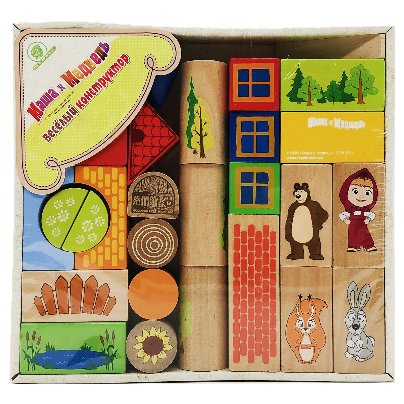 Конструктор деревянный, 30 деталей, Маша и Медведь - купить с доставкой ...