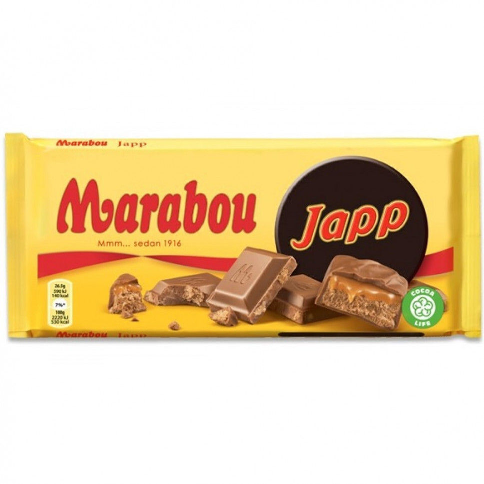 Плиточный шоколад (марабу) Marabou JAAP 185г - купить с доставкой по ...