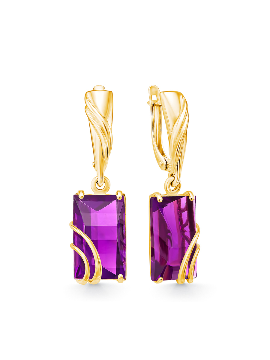VG jewelry Серьги из серебра 925 пробы с аметистом натуральным — купить