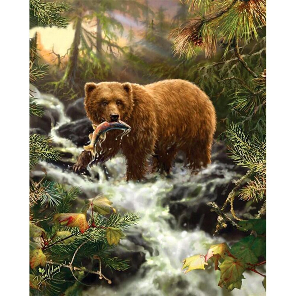 Алмазная мозаика медведь