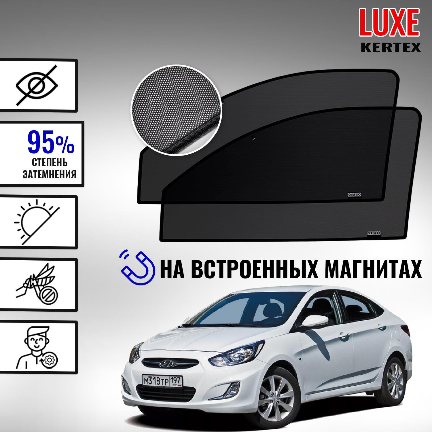 Шторка солнцезащитная KERTEX Hyundai Solaris (60х - купить по доступным  ценам в интернет-магазине OZON (399731244)