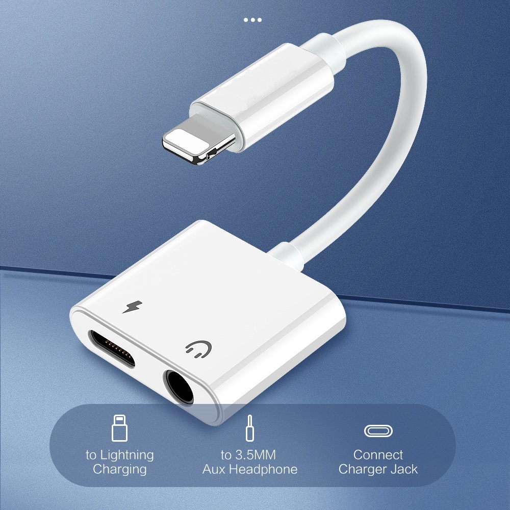  адаптер для Iphone Lightning AUX 2в1/ Адаптер айфон аукс 2в1 .