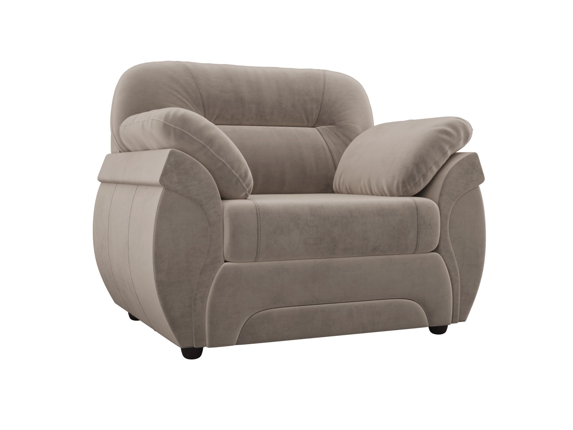 Кресло Бруклин, велюр, механизм нераскладной, коричневый, 135x91x104см. Хит Диванов