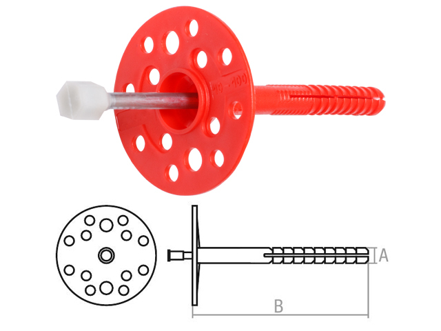 Дюбель для теплоизоляции 10х100 мм с металлическим гвоздем термоголовка STARFIX 100 штук (SMW1-54090-100)
