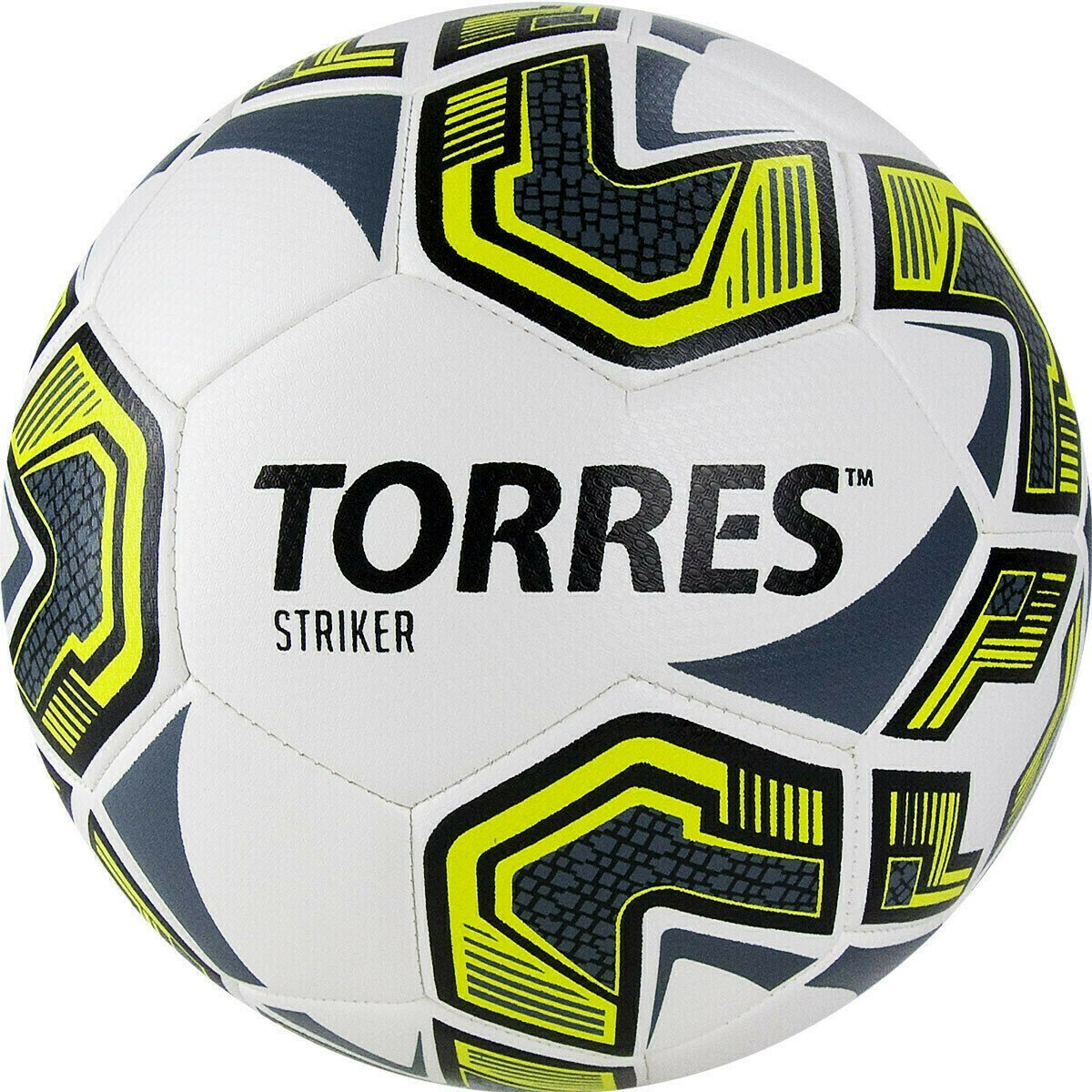 Мяч футбольный TORRES Striker арт.F321035, р.5, бело-серо-желтый