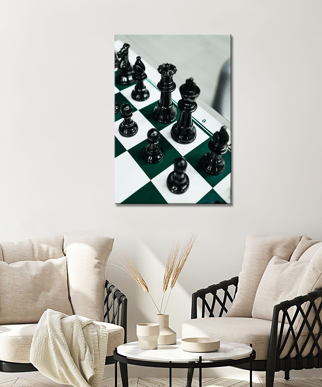 фотообои шахматы в интерьере