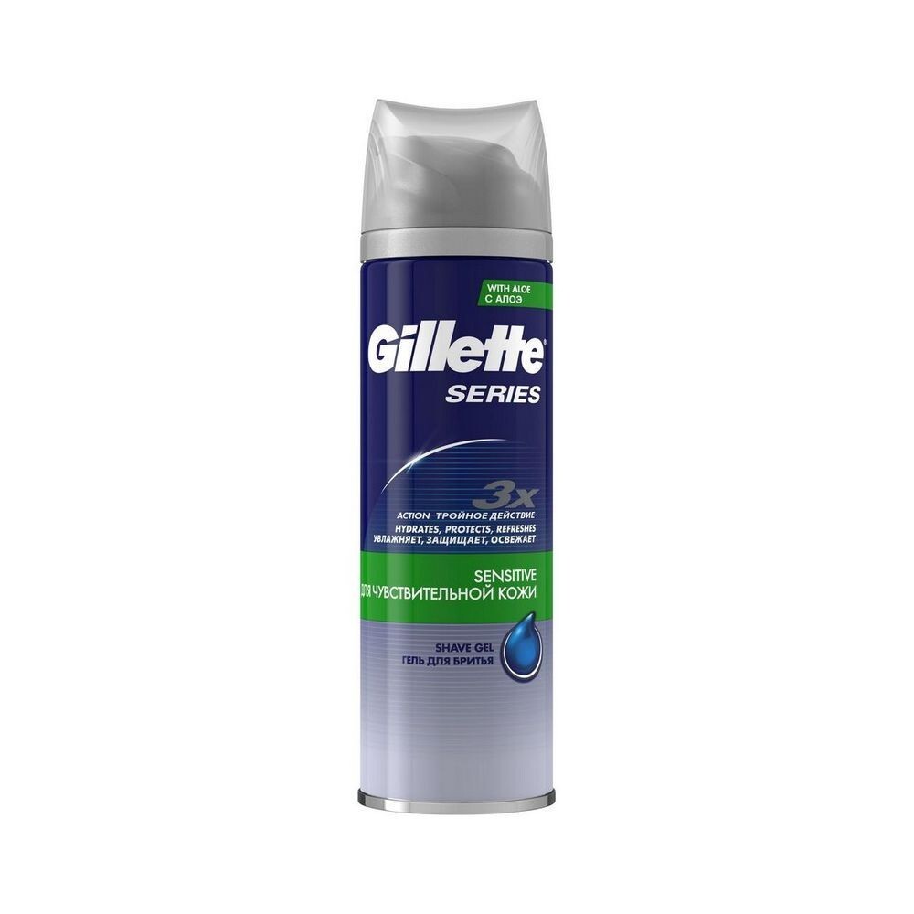 Gillette гель для бритья 200мл sensitive с алоэ