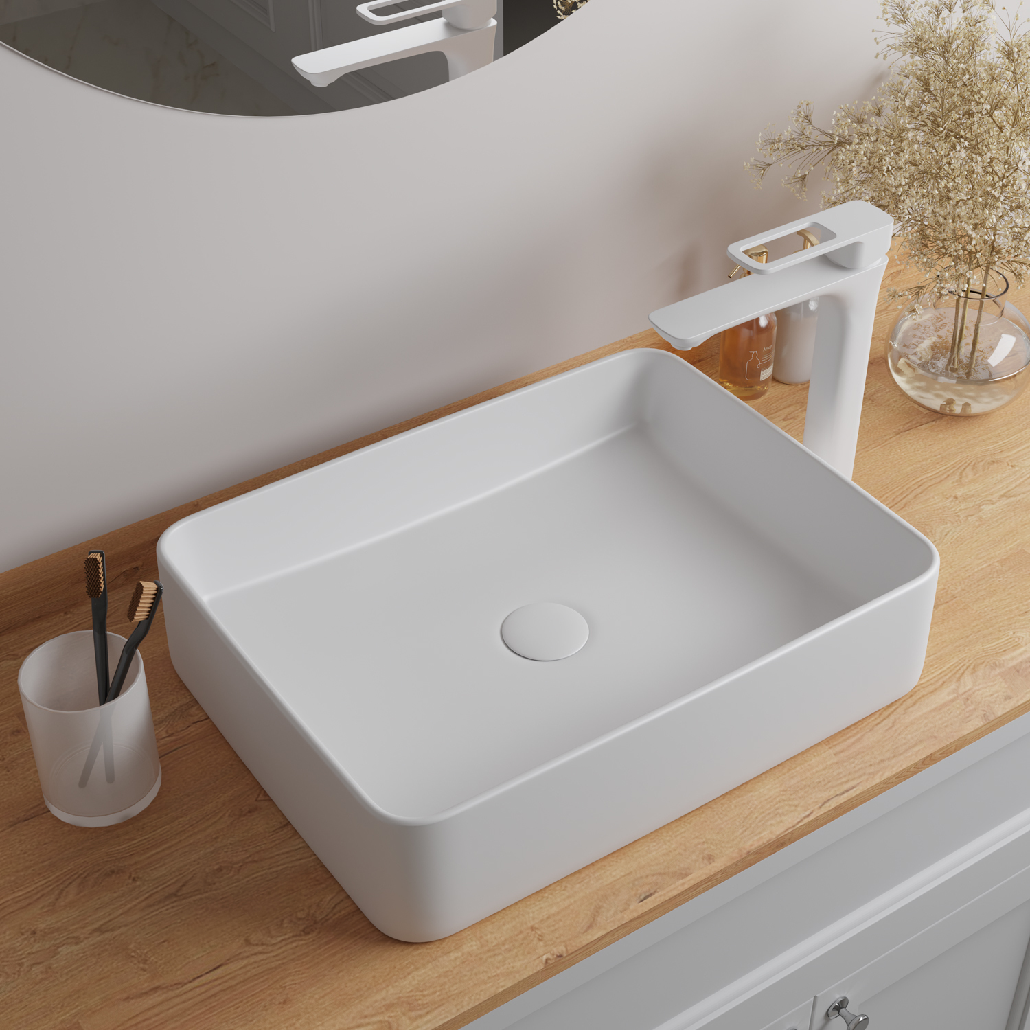 Фото товара на маркетплейсе ozon Накладная раковина для ванной комнаты, IDDIS, Slide, белая глянцевая, SLIWS02i27