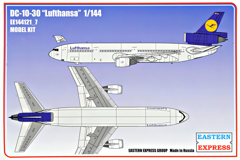 Сборная модель Восточный Экспресс ЕЕ144121_7 Авиалайнер DC 10 30 Lufthansa Масштаб 1/144