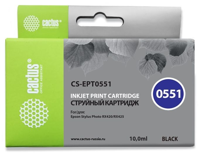 Комплект 4 шт, Картридж BLACK 10ML CS-EPT0551 CACTUS