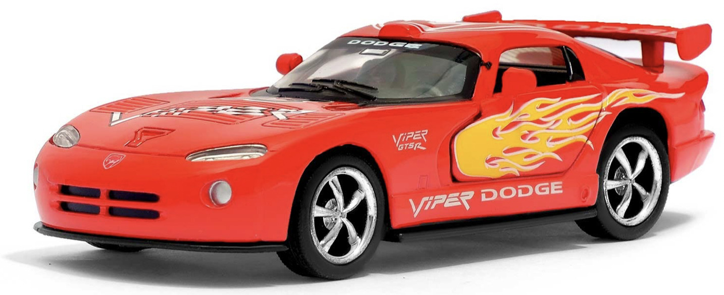 Машинка металлическая Kinsmart 1:36 Dodge Viper (Додж Вайпер) с принтом  KT5039DF инерционная, двери открываются / Красный - купить с доставкой по  выгодным ценам в интернет-магазине OZON (677694867)