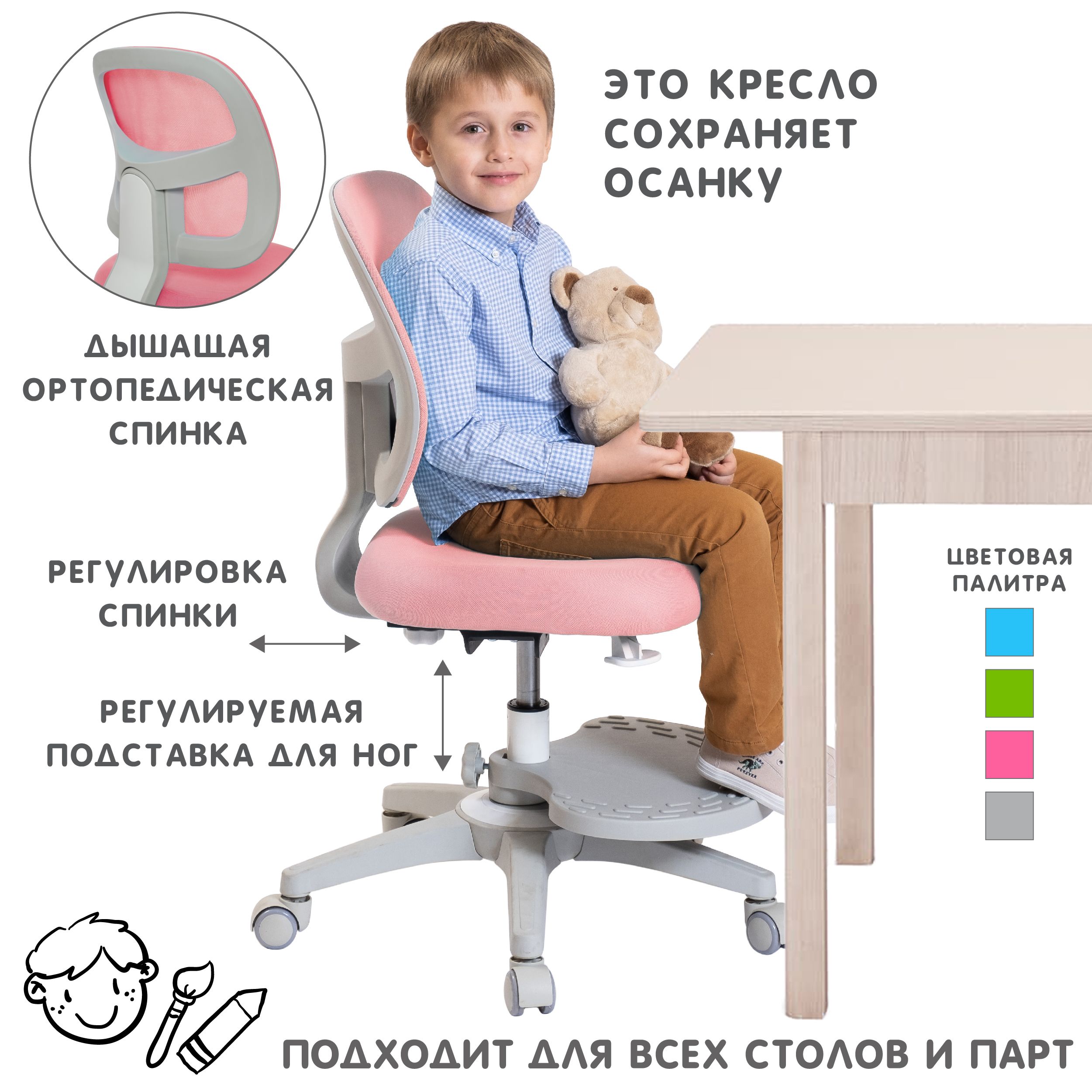 детское кресло растущее с подставкой