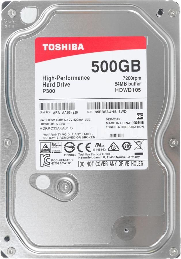 Toshiba500ГБВнутреннийжесткийдискHDWD105(HDWD105UZSVA)