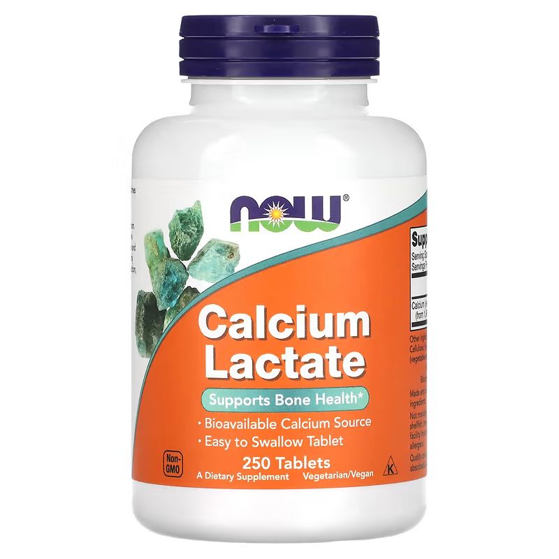 Кальций лактат NOW Calcium Lactate 250 таблеток