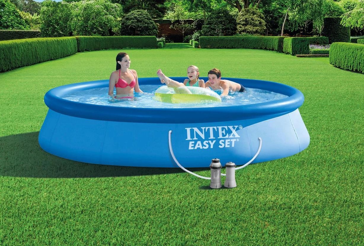 Интекс изи сет. Intex easy Set. Бассейн надувной 244х61см. Налить воду в бассейн easy Set.