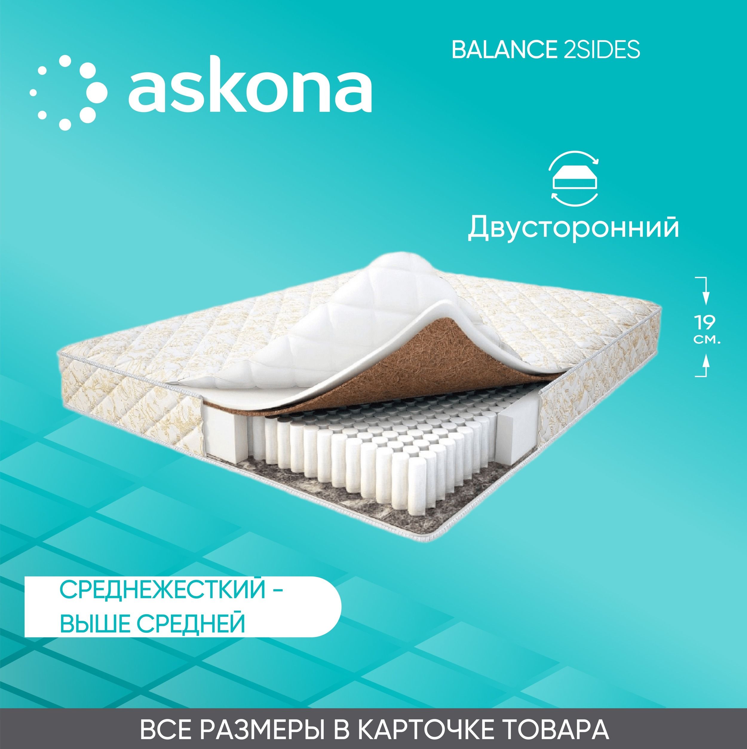 Матрас анатомический Askona Balance 2sides внутри