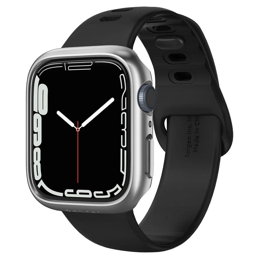 Чехол Spigen на Apple Watch (45 mm) (ACS04178) Thin Fit / Спиген для Эпл Вотч Противоударный, тонкий, серебристый