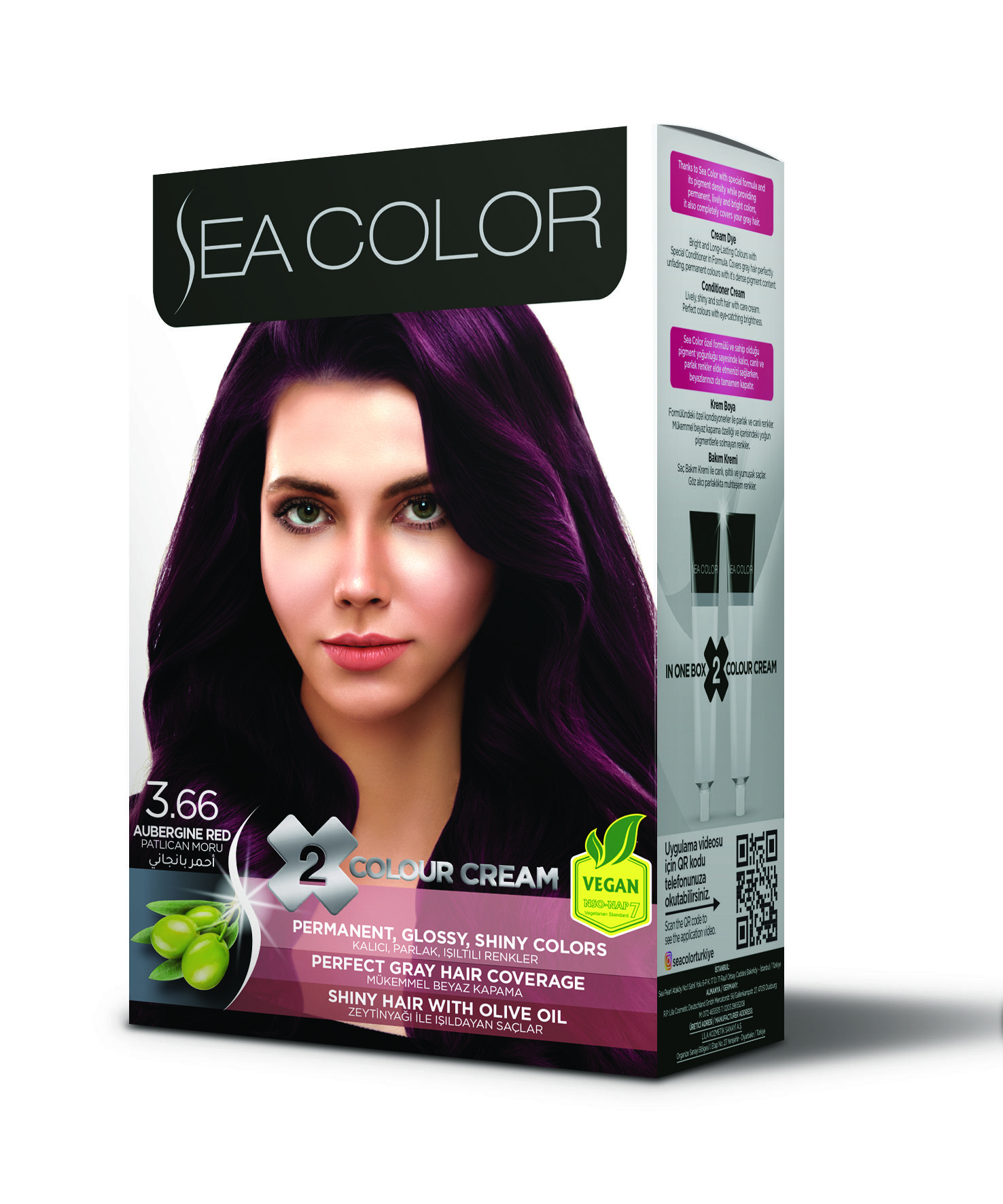 Краска для волос Sea Color баклажан 3.66, ,