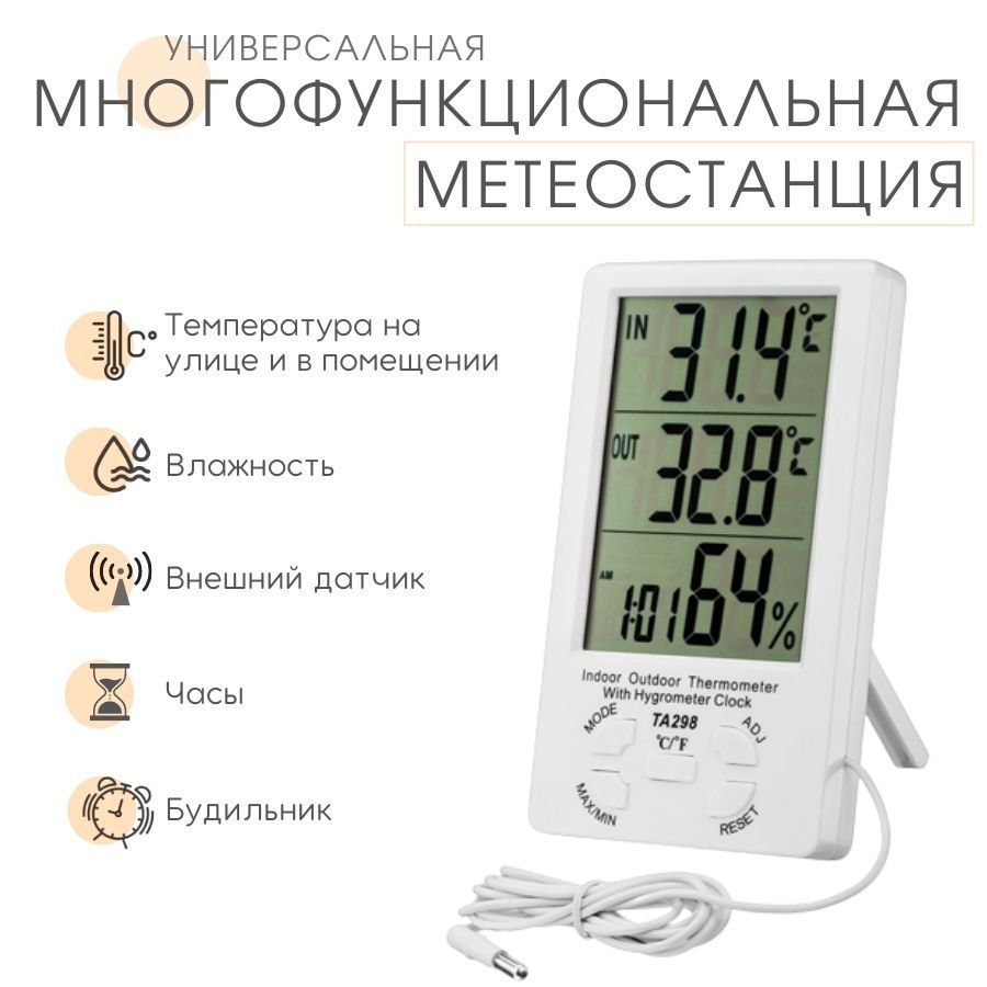 Гигрометр электронный SimpleShop MeteoStatio купить по выгодной цене в  интернет-магазине OZON (879588916)