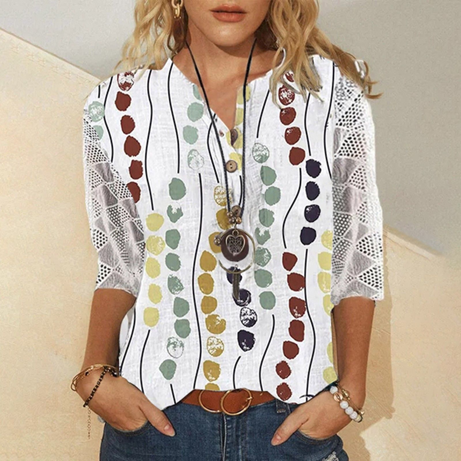 футболка с пуговицами и воротником