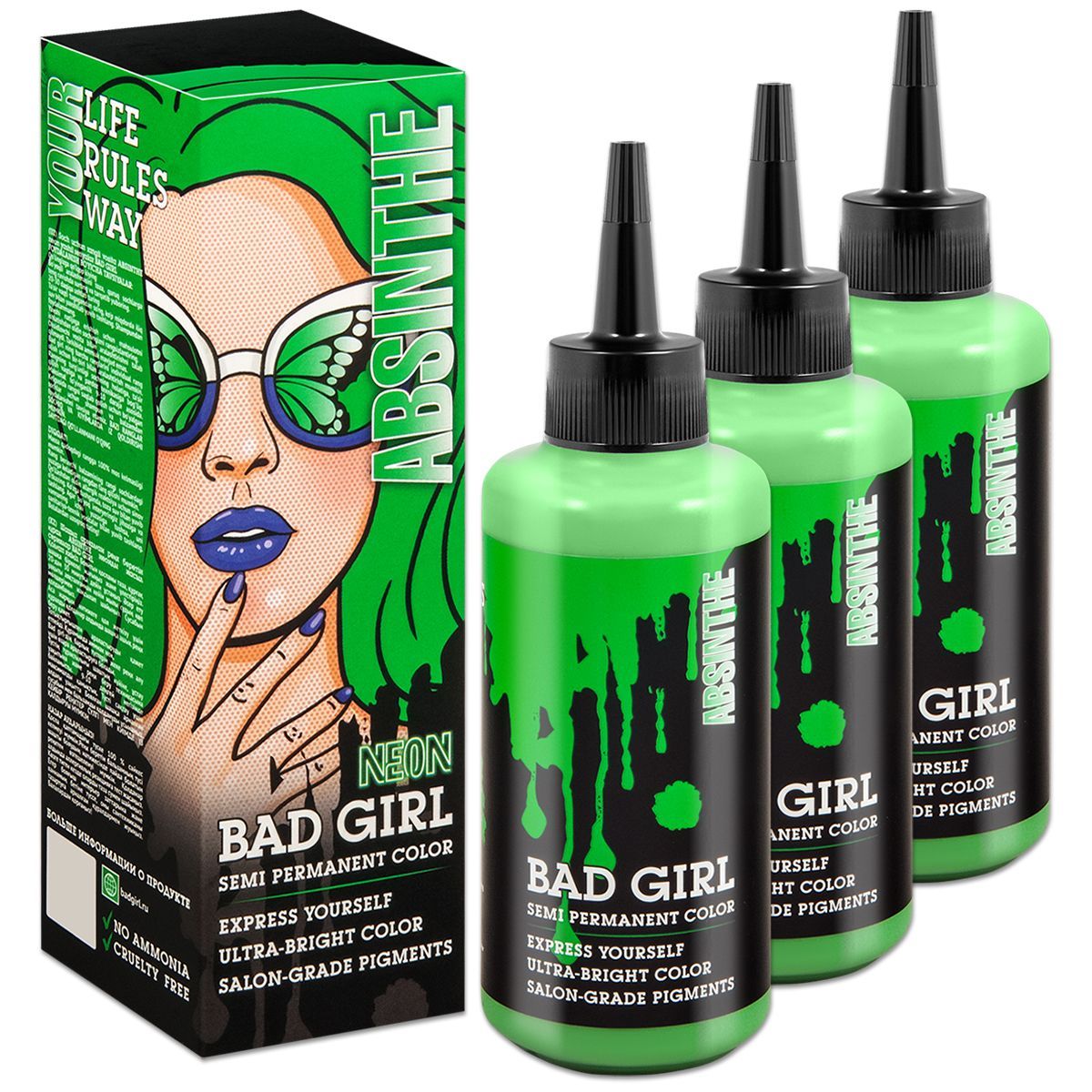 Оттеночный бальзам зеленый. Косметика для волос Bad hair. Пигмент прямого действия для волос Bad girl отзывы. Оттеночный бальзам для волос Bad girl Ice Dragon отзывы.