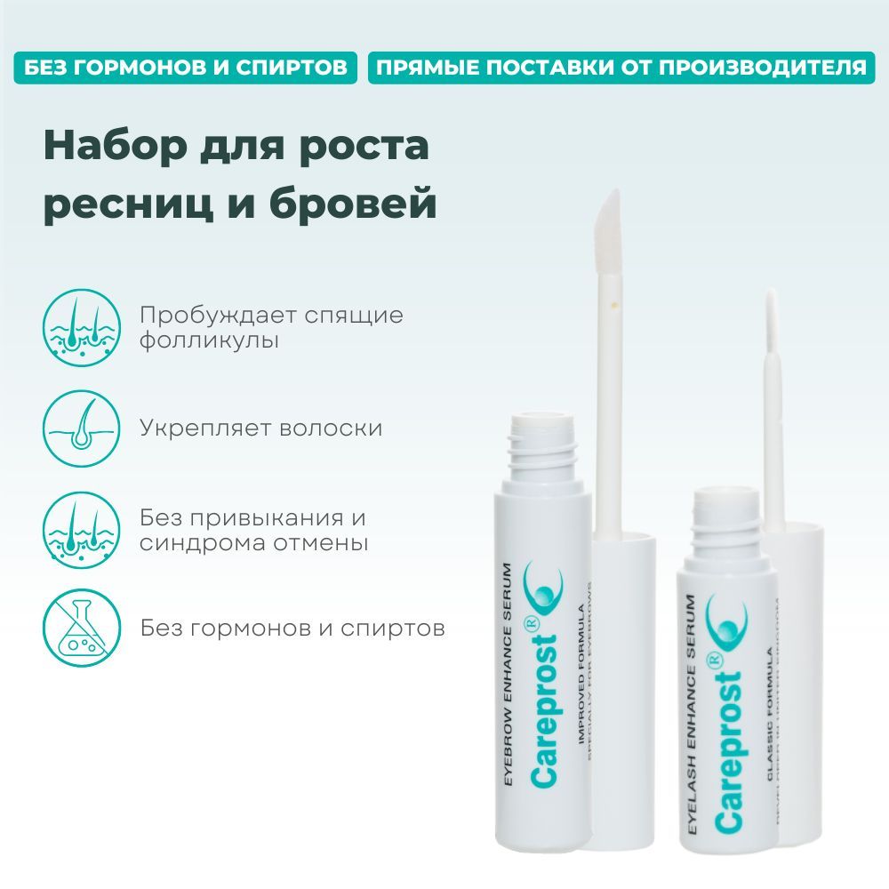 CAREPROST Набор средство для усиления роста ресниц Карепрост + сыворотка для роста бровей Карепрост.